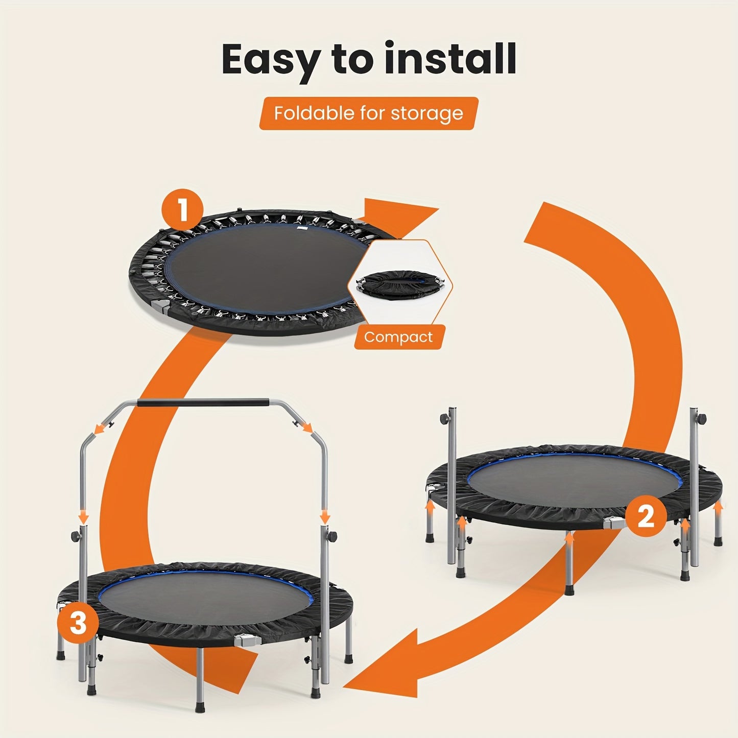 Luminaheart ™ Mini Fitness Trampoline-Max Load 550 lbs