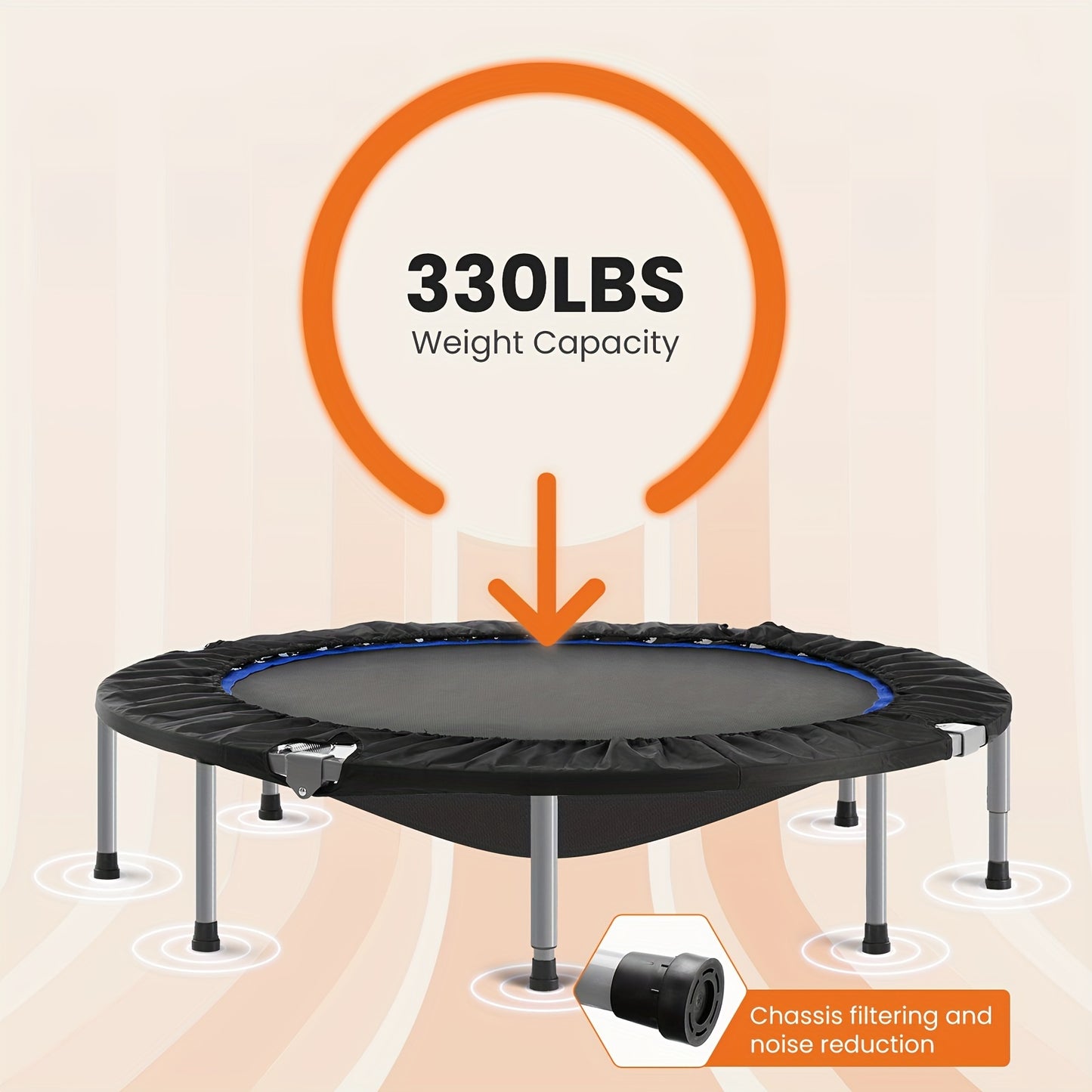 Luminaheart ™ Mini Fitness Trampoline-Max Load 550 lbs