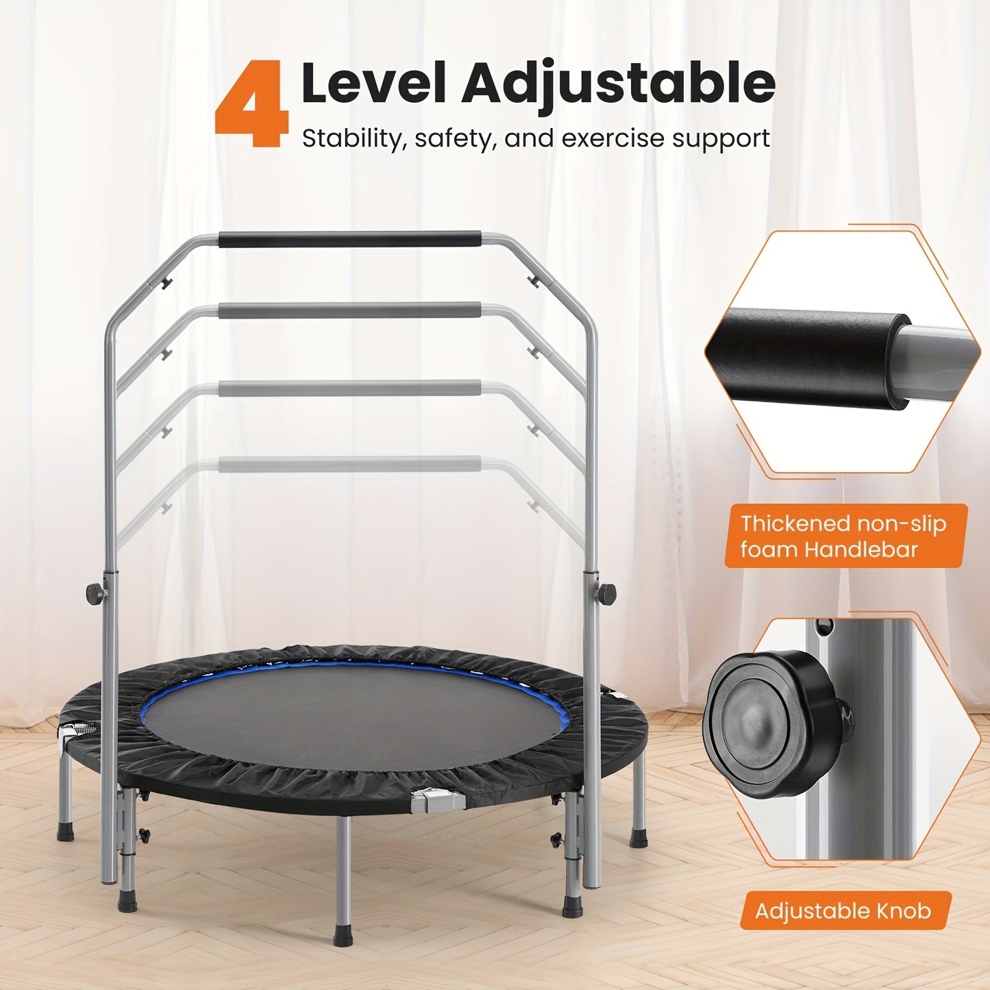 Luminaheart ™ Mini Fitness Trampoline-Max Load 550 lbs